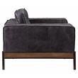 ACME Silchester Top Grain Leather Tufted Accent Chair in Antique Ebony