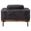 ACME Silchester Top Grain Leather Tufted Accent Chair in Antique Ebony