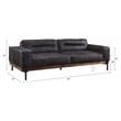 ACME Silchester Top Grain Leather  Sofa with Track Arm in Antique Ebony