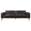 ACME Silchester Top Grain Leather  Sofa with Track Arm in Antique Ebony