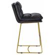 ACME Alsey Tufted Counter Height Chair in Vintage Black Top Grain Leather