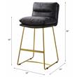 ACME Alsey Tufted Counter Height Chair in Vintage Black Top Grain Leather