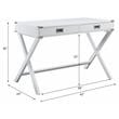 ACME Amenia Wooden Rectangular 2-Drawer Writing Desk with X-Shaped Base in White