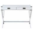 ACME Amenia Wooden Rectangular 2-Drawer Writing Desk with X-Shaped Base in White