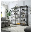 ACME Furniture Rukia Wood & Metal Bookshelf with 5 Tiers in Gray and Black