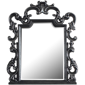 acme house delphine wooden frame dresser mirror with beveled edge in charcoal