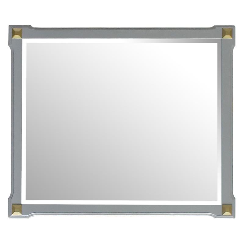 ACME House Marchese Wooden Frame Mirror with Beveled Edge in Pearl Gray