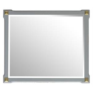 acme house marchese wooden frame mirror with beveled edge in pearl gray