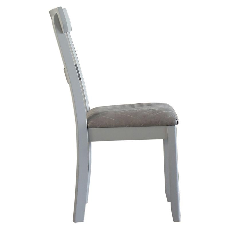 ACME House Marchese Wooden Side Chair in Two Tone Gray and Pearl Gray Set of 2