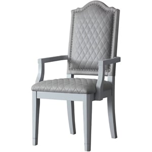 acme house marchese fabric arm chair in gray and pearl gray (set of 2)