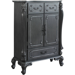 ACME House Delphine Wooden 2-Door Bedroom Chest with 3-Drawer in Charcoal