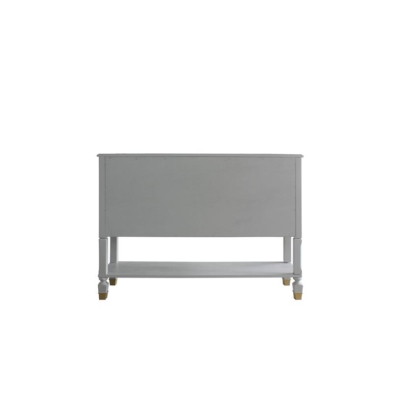 ACME Marchesa 4-Door Wooden Server with Bottom Shelf in Gold and Pearl Gray