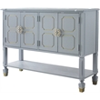ACME Marchesa 4-Door Wooden Server with Bottom Shelf in Gold and Pearl Gray