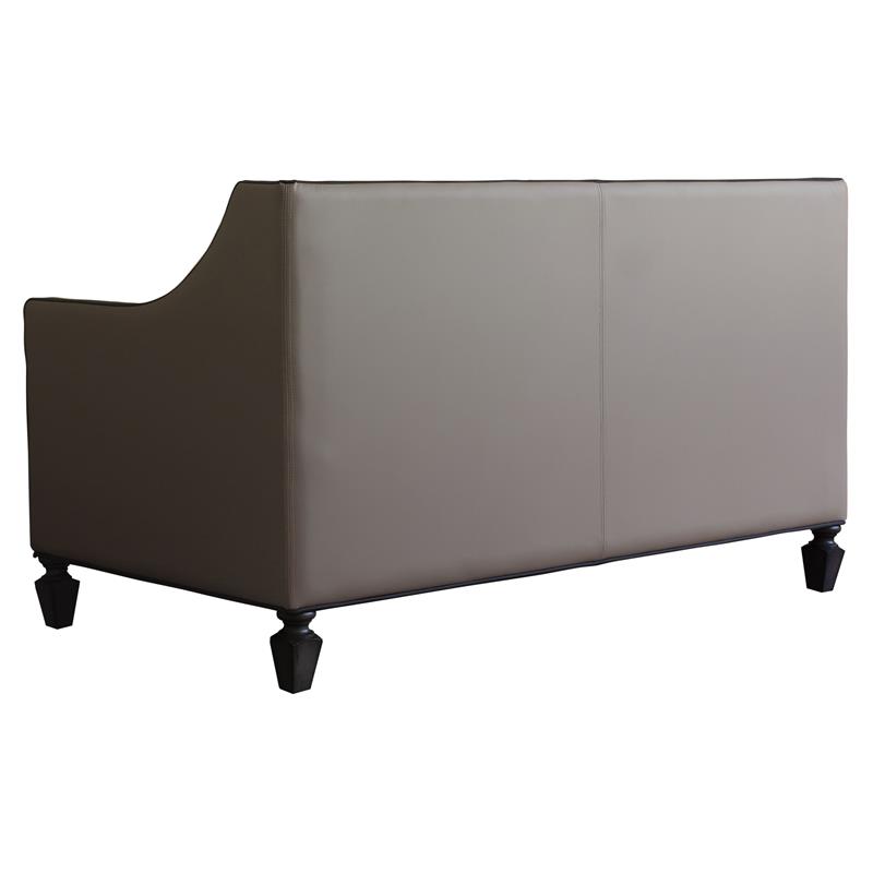 ACME House Beatrice Faux Leather Tufted Loveseat in Black and Charcoal