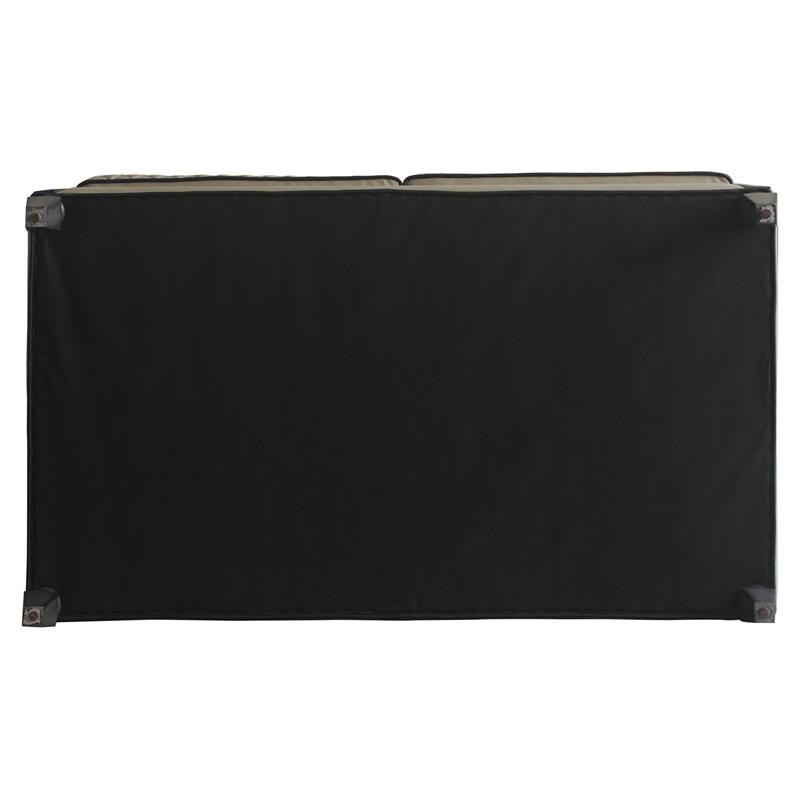 ACME House Beatrice Faux Leather Tufted Loveseat in Black and Charcoal