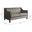 ACME House Beatrice Faux Leather Tufted Loveseat in Black and Charcoal