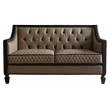ACME House Beatrice Faux Leather Tufted Loveseat in Black and Charcoal