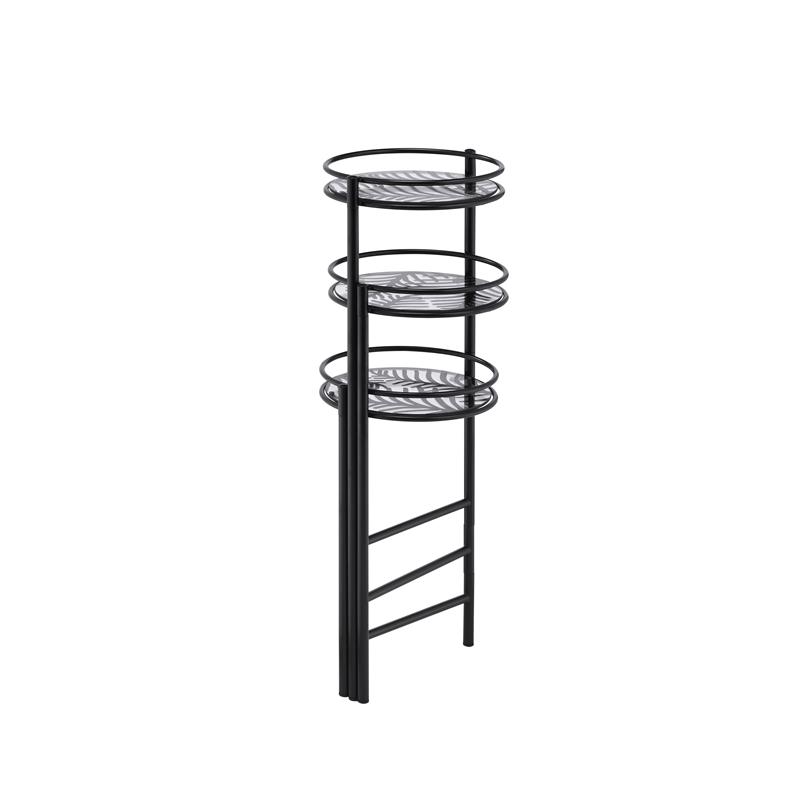 ACME Namid Metal Plant Stand with 3 Open Compartments in Black