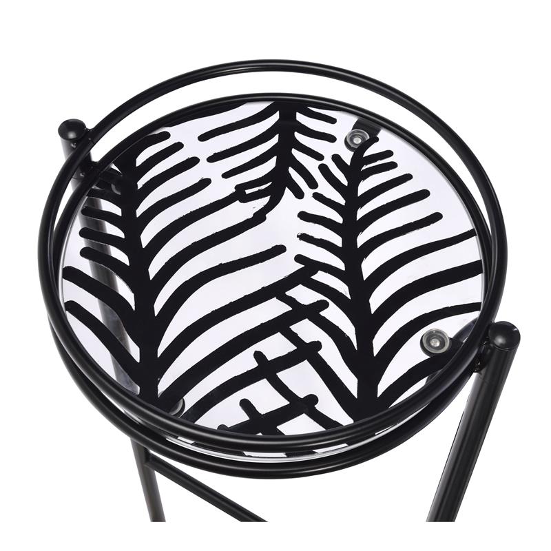 ACME Namid Metal Plant Stand with 3 Open Compartments in Black