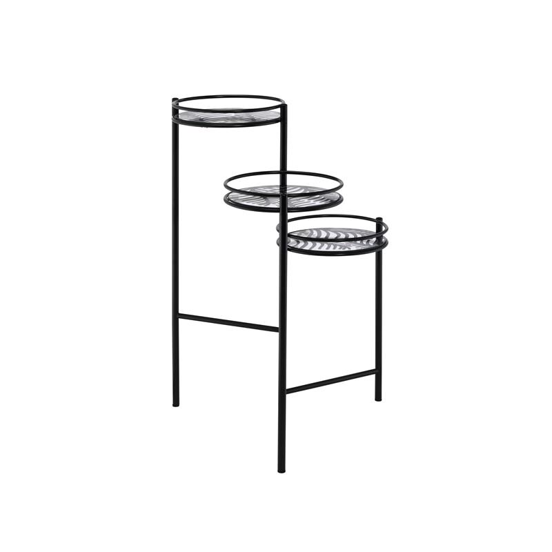 ACME Namid Metal Plant Stand with 3 Open Compartments in Black
