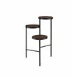 ACME Namid Round Wooden Tier Plant Stand in Walnut and Black