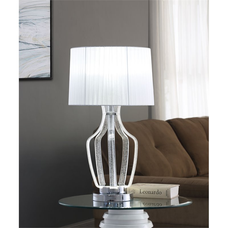 ACME Mathilda Drum Shade Metal Table Lamp in Chrome