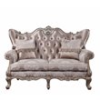 ACME Jayceon Fabric Tufted Loveseat with 2 Pillows in Champagne Beige