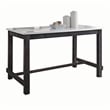 ACME Yelena Counter Height Table in White Marble and Weathered Espresso