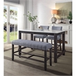 ACME Yelena Counter Height Chair (Set-2) in Fabric & Weathered Espresso