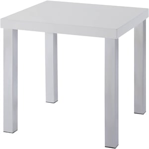 ACME Harta End Table in White High Gloss & Chrome