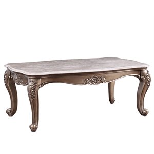 acme jayceon coffee table in marble & champagne