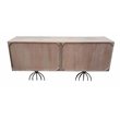 ACME Yogi 4-Door Wooden Console Table in Natural and Dark Walnut
