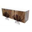 ACME Yogi 4-Door Wooden Console Table in Natural and Dark Walnut