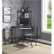 ACME Deliz Wooden Top Corner Writing Desk with Keyboard Tray in Sand Gray