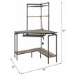 ACME Deliz Wooden Top Corner Writing Desk with Keyboard Tray in Sand Gray
