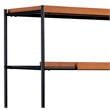 ACME Oaken 5 Wooden Shelves Rectangular Bookshelf in Honey Oak and Black