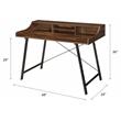 ACME Furniture Sange Wood & Metal Desk with 4 Open Comparments in Walnut/Black