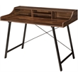 ACME Furniture Sange Wood & Metal Desk with 4 Open Comparments in Walnut/Black