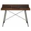 ACME Furniture Sange Wood & Metal Desk with 4 Open Comparments in Walnut/Black