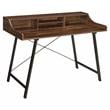 ACME Furniture Sange Wood & Metal Desk with 4 Open Comparments in Walnut/Black