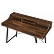 ACME Furniture Sange Wood & Metal Desk with 4 Open Comparments in Walnut/Black