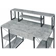 ACME Amiel Wooden 1-Drawer Writing Desk in Faux Concrete and Black