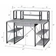 ACME Amiel Wooden 1-Drawer Writing Desk in Faux Concrete and Black