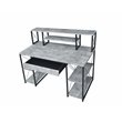 ACME Amiel Wooden 1-Drawer Writing Desk in Faux Concrete and Black