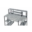ACME Amiel Wooden 1-Drawer Writing Desk in Faux Concrete and Black