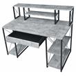 ACME Amiel Wooden 1-Drawer Writing Desk in Faux Concrete and Black