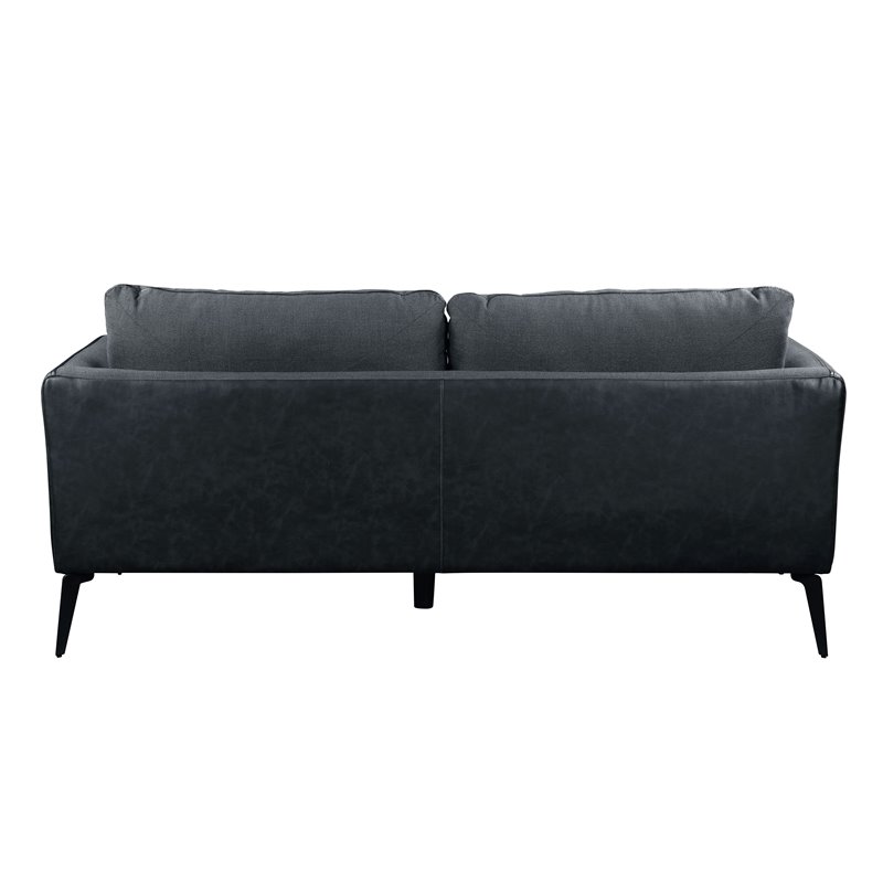 ACME Harun Faux Leather Tufted Upholstered Sofa in Gray