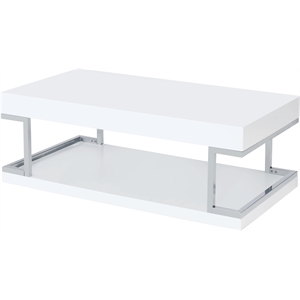 acme aspers coffee table in white high gloss