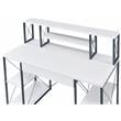 ACME Amiel Wooden 1-Drawer Writing Desk with Small Hutch in White and Black