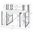 ACME Amiel Wooden 1-Drawer Writing Desk with Small Hutch in White and Black